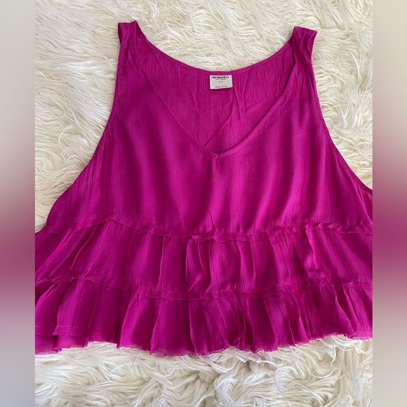 Intimately Free People cropped Fuchsia Top size Small - Picture 1 of 8